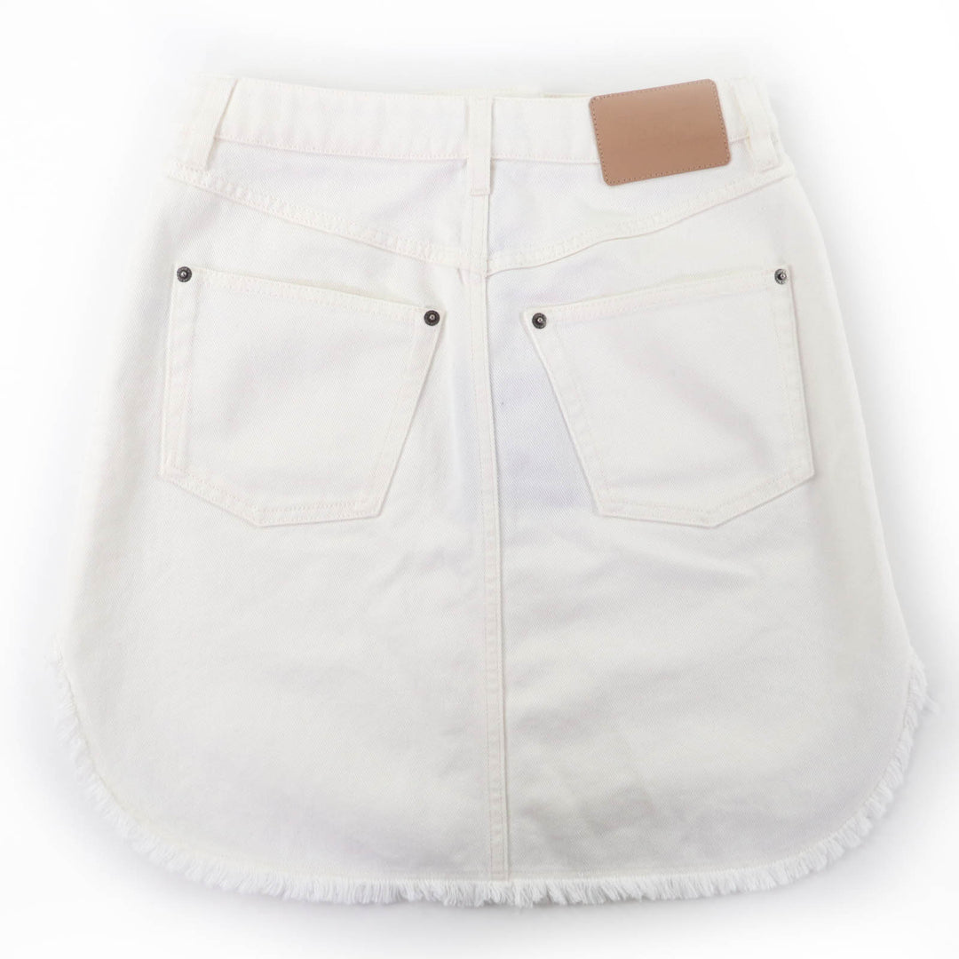 Pristine LOUIS VUITTON skirt frayed hem denim white cotton Women 36