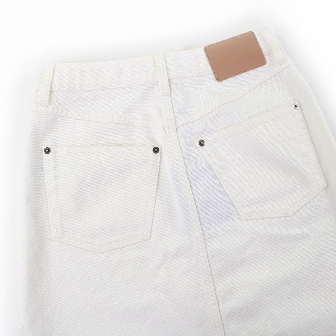 Pristine LOUIS VUITTON skirt frayed hem denim white cotton Women 36