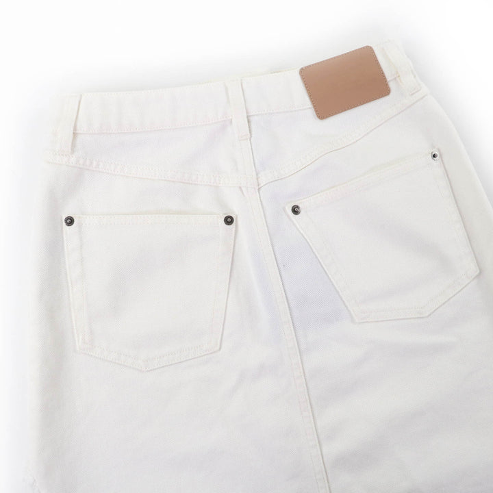 Pristine LOUIS VUITTON skirt frayed hem denim white cotton Women 36
