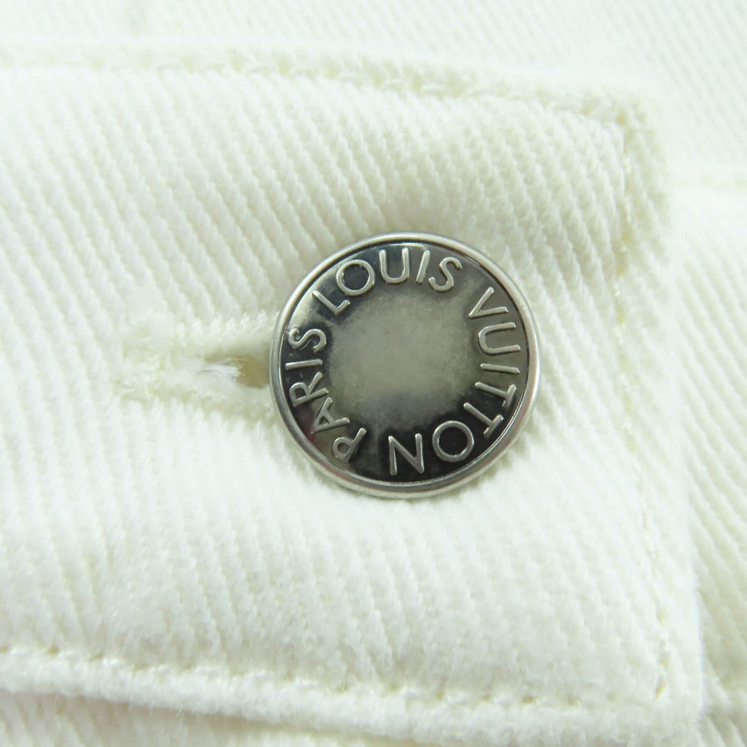 Pristine LOUIS VUITTON skirt frayed hem denim white cotton Women 36