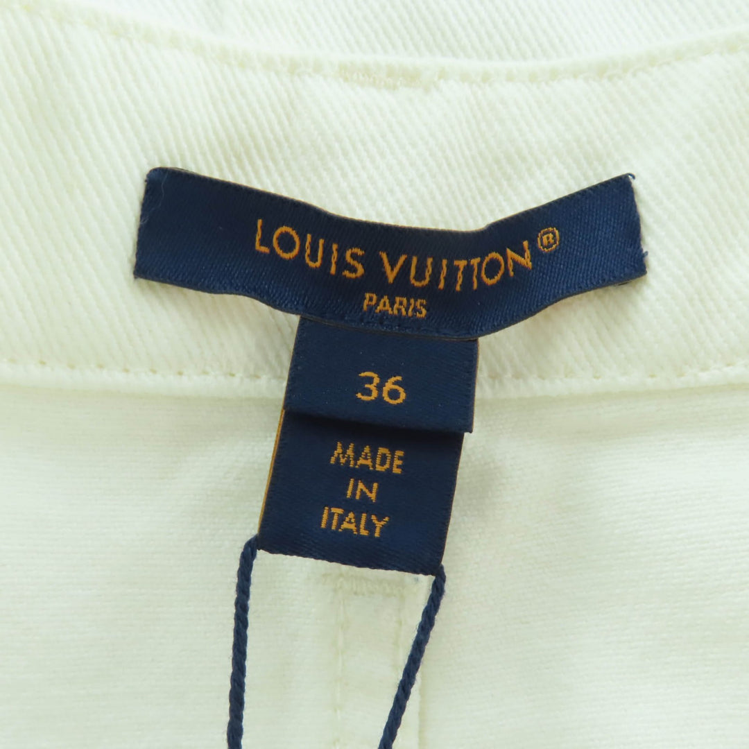 Pristine LOUIS VUITTON skirt frayed hem denim white cotton Women 36