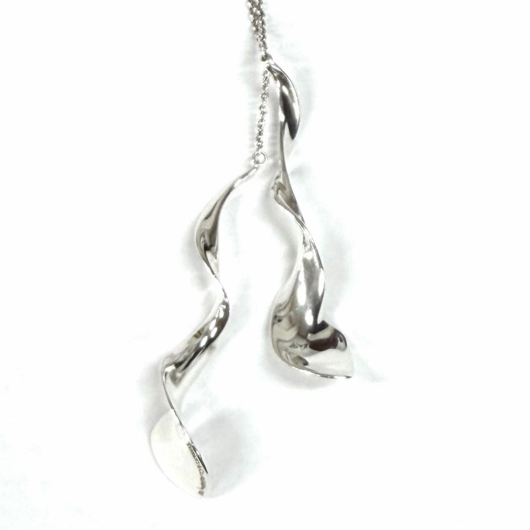 Great TIFFANY&Co. Necklace Rare Frank Gehry Double Orchid Drop Silver 925 Women