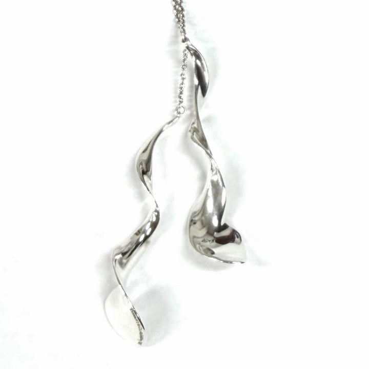 Great TIFFANY&Co. Necklace Rare Frank Gehry Double Orchid Drop Silver 925 Women