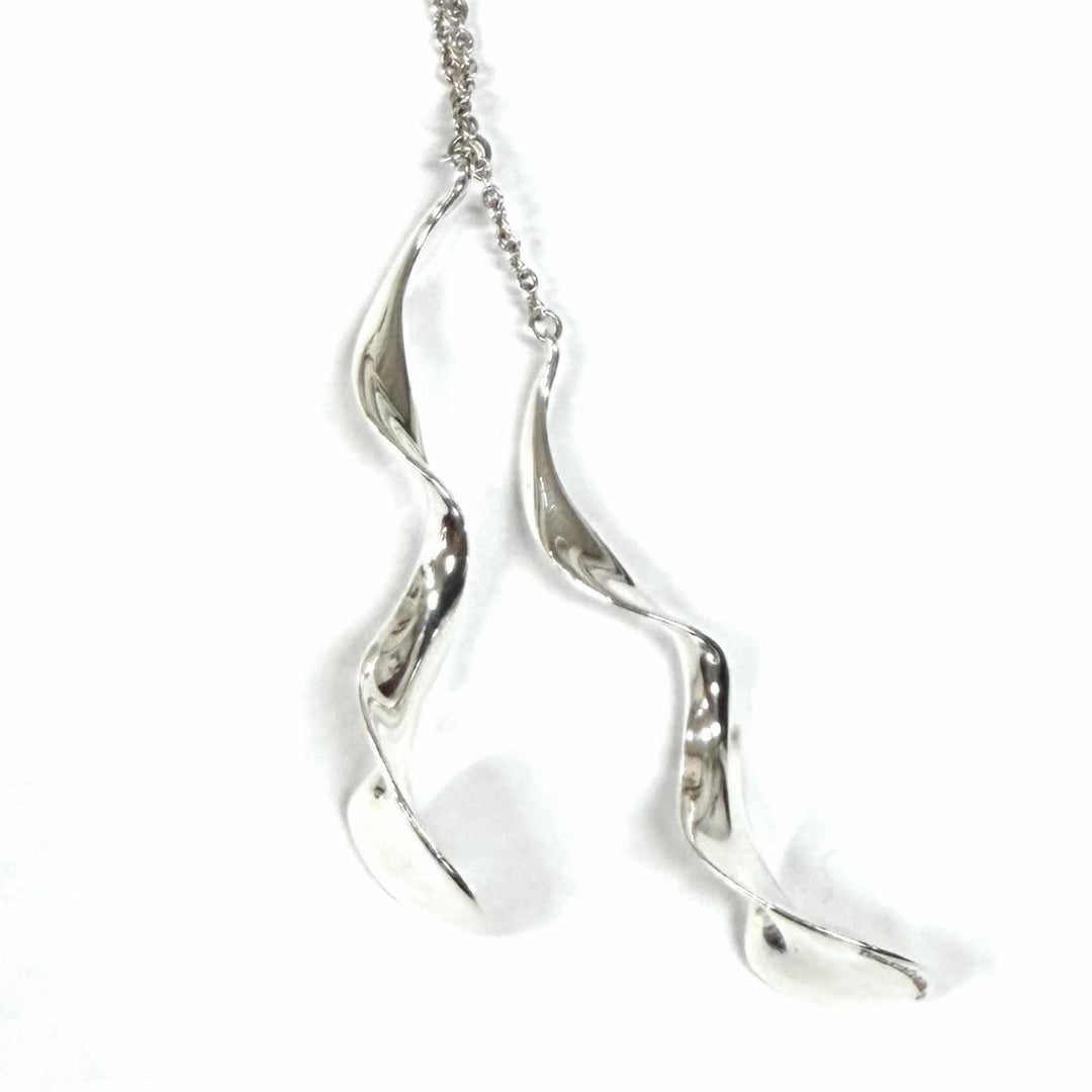 Great TIFFANY&Co. Necklace Rare Frank Gehry Double Orchid Drop Silver 925 Women
