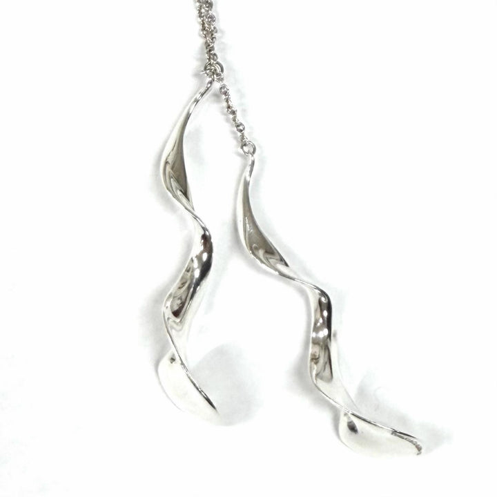 Great TIFFANY&Co. Necklace Rare Frank Gehry Double Orchid Drop Silver 925 Women
