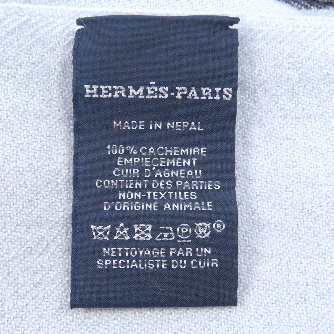 Excellent HERMES Scarf Ikat 4H H logo patch Gracie cashmere mens H394832T