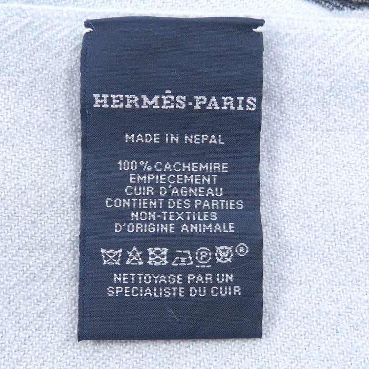 Excellent HERMES Scarf Ikat 4H H logo patch Gracie cashmere mens H394832T
