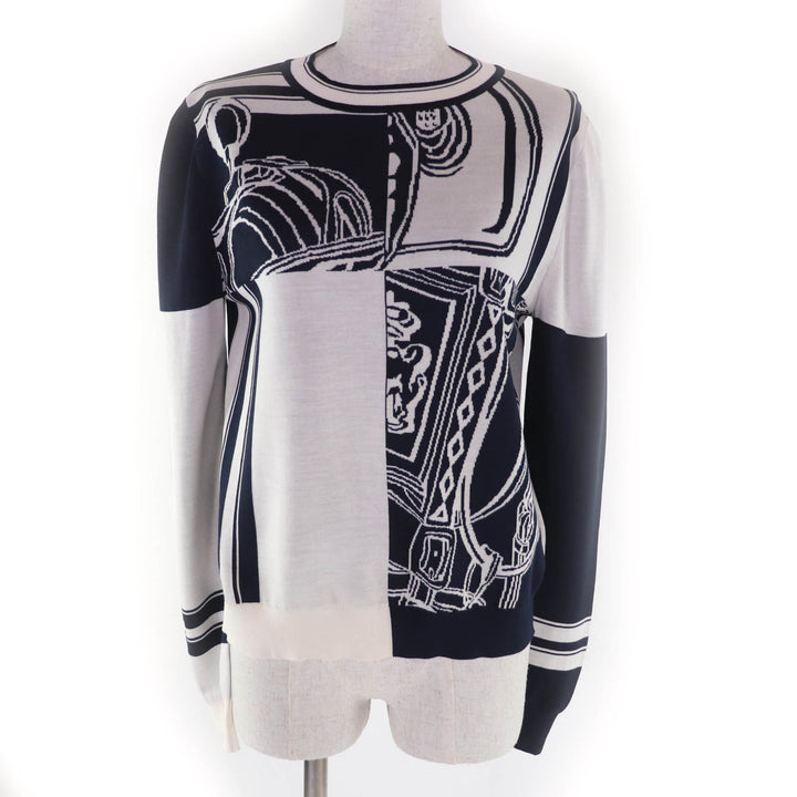 Great HERMES knit Brides de Gala Disorder silk Women 38 4E2655D6