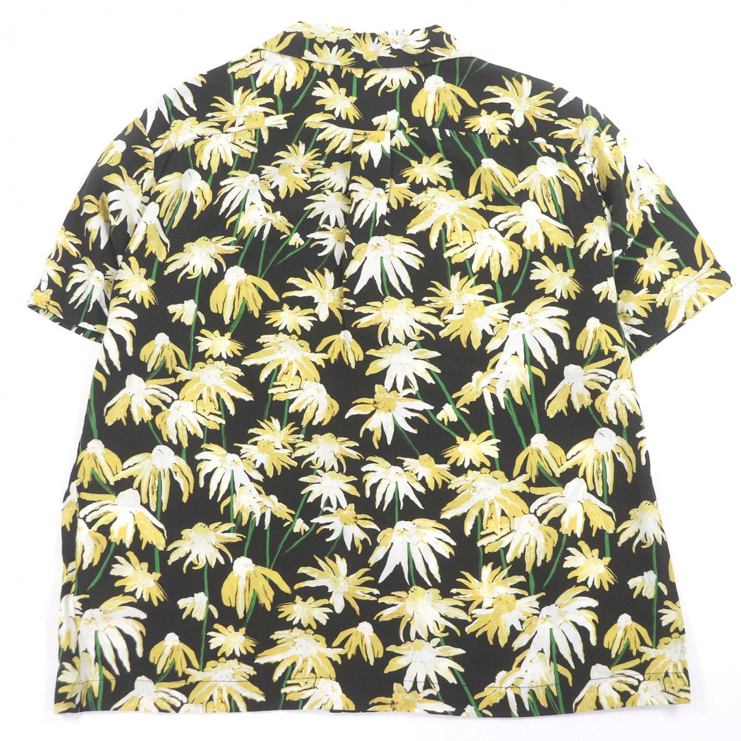 Excellent LOEWE Short sleeve shirt Daisy all-over print open collar black