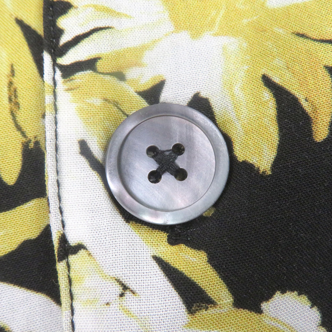Excellent LOEWE Short sleeve shirt Daisy all-over print open collar black