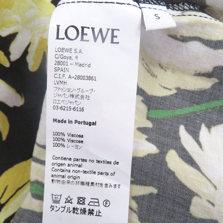 Excellent LOEWE Short sleeve shirt Daisy all-over print open collar black