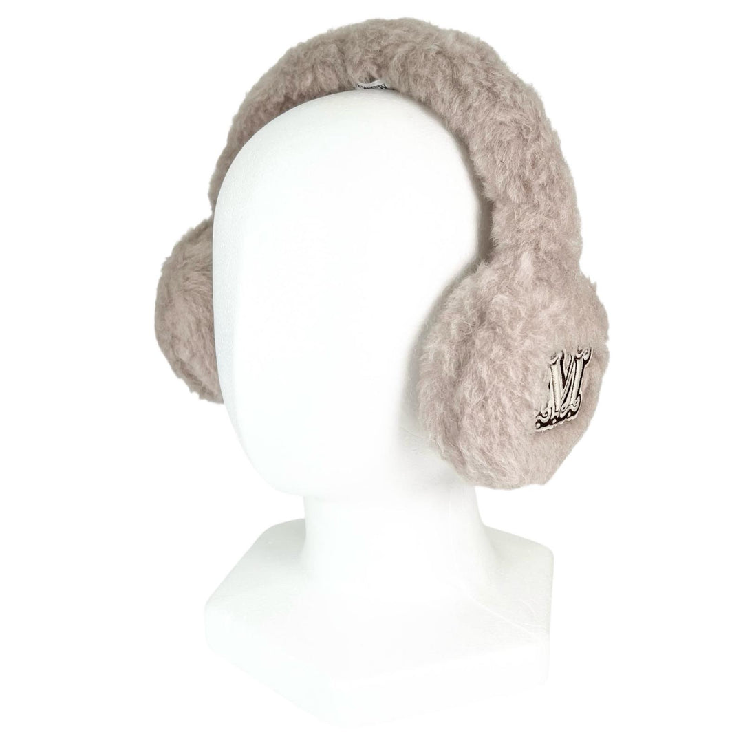 Excellent Max Mara Earmuff MUFFY1 Muffy TEDDY BEAR logo patch beige Women