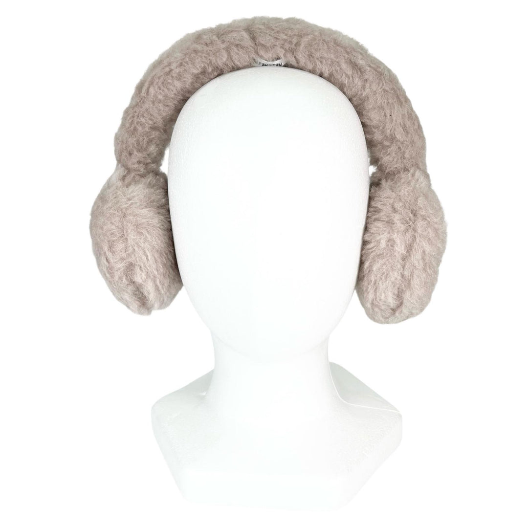 Excellent Max Mara Earmuff MUFFY1 Muffy TEDDY BEAR logo patch beige Women