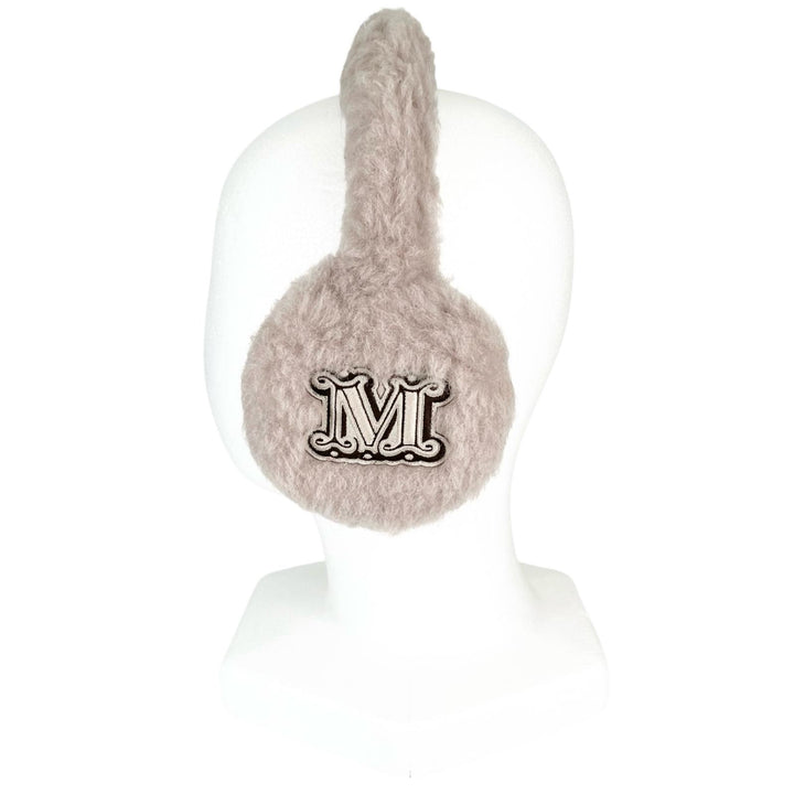 Excellent Max Mara Earmuff MUFFY1 Muffy TEDDY BEAR logo patch beige Women