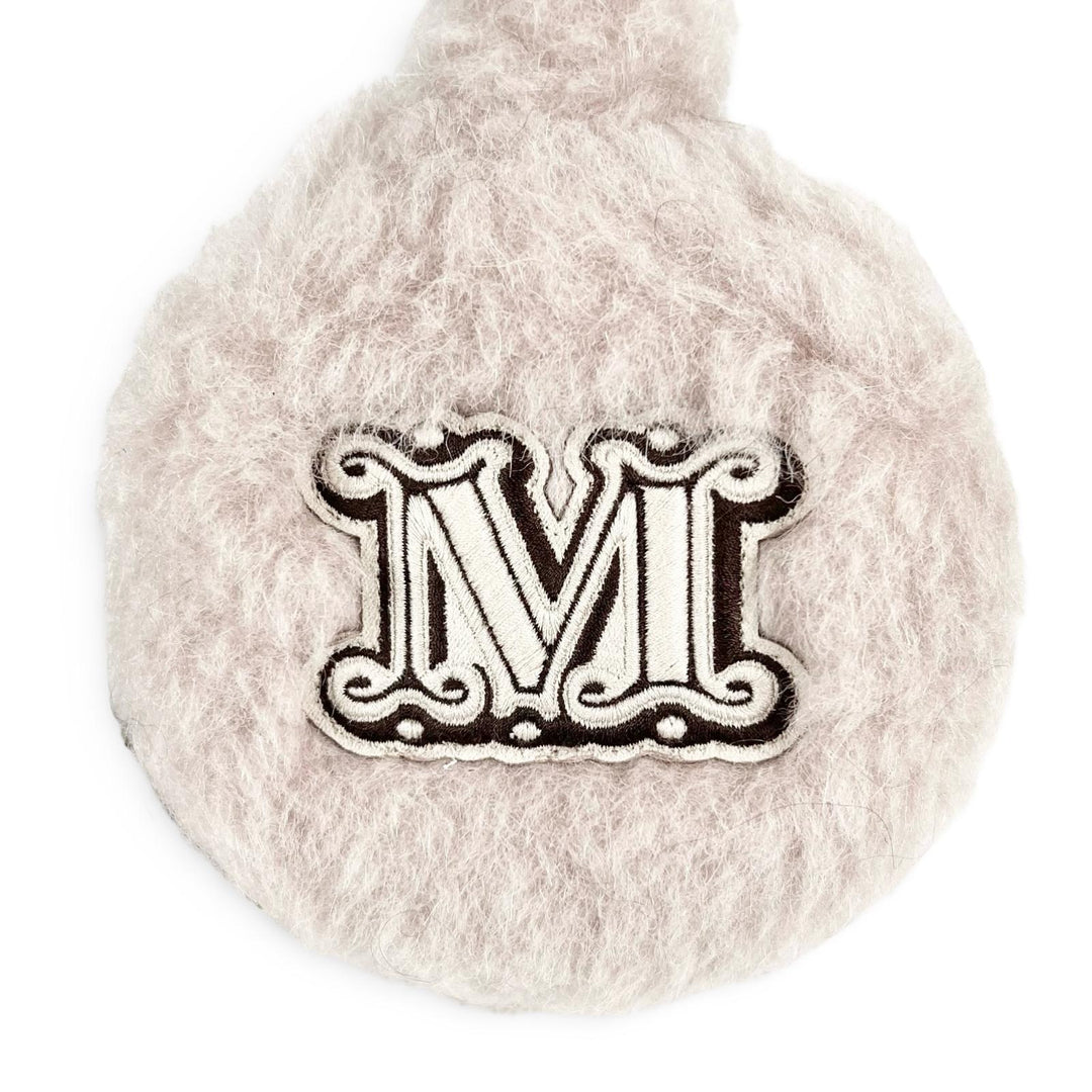 Excellent Max Mara Earmuff MUFFY1 Muffy TEDDY BEAR logo patch beige Women