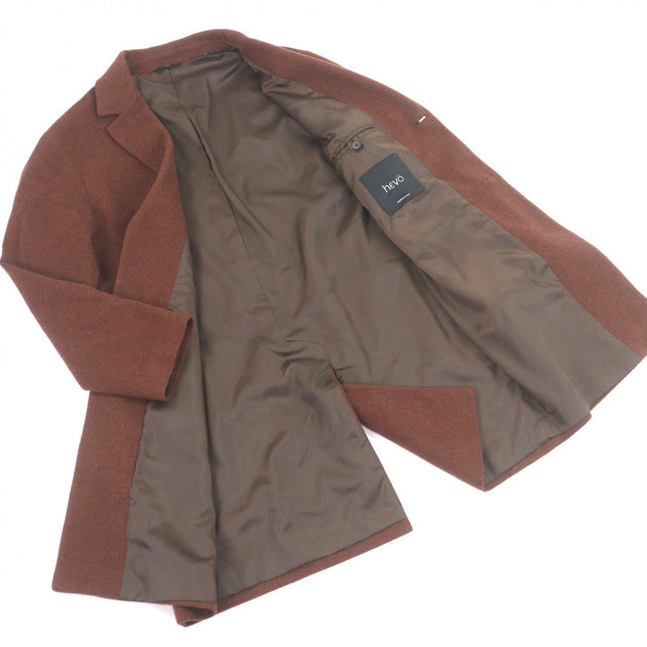 Great Hevo Chester coat single Brown wool mens 48