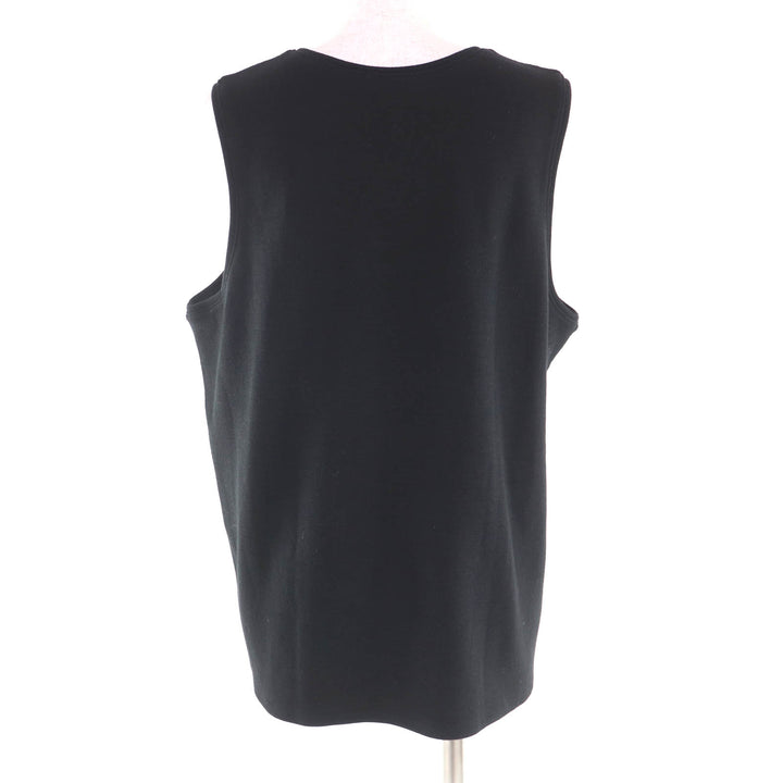 Great CHANEL Tank top Camellia Brooch with COCO Mark black wool Women 50 P64484