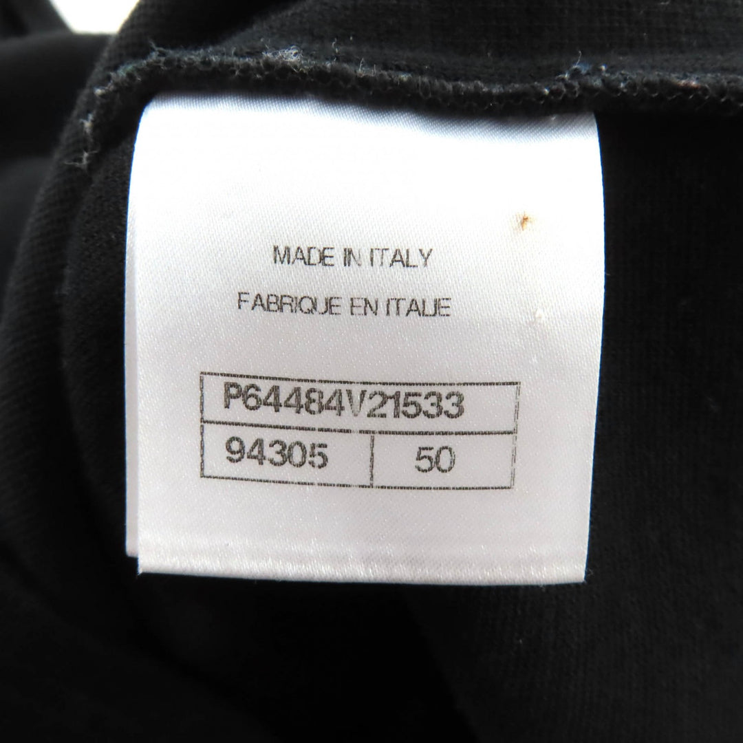 Great CHANEL Tank top Camellia Brooch with COCO Mark black wool Women 50 P64484