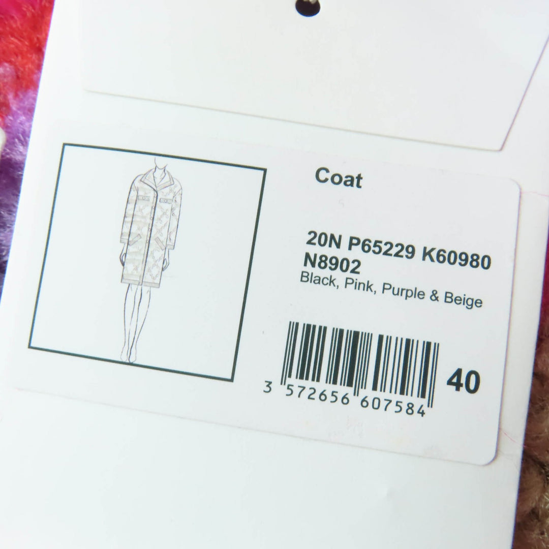 Pristine CHANEL coat Silk Blend COCO Mark Button COCONEIGE 40 P65229K60980