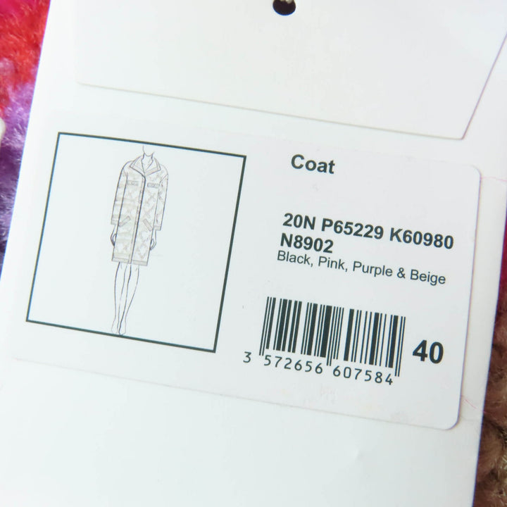 Pristine CHANEL coat Silk Blend COCO Mark Button COCONEIGE 40 P65229K60980