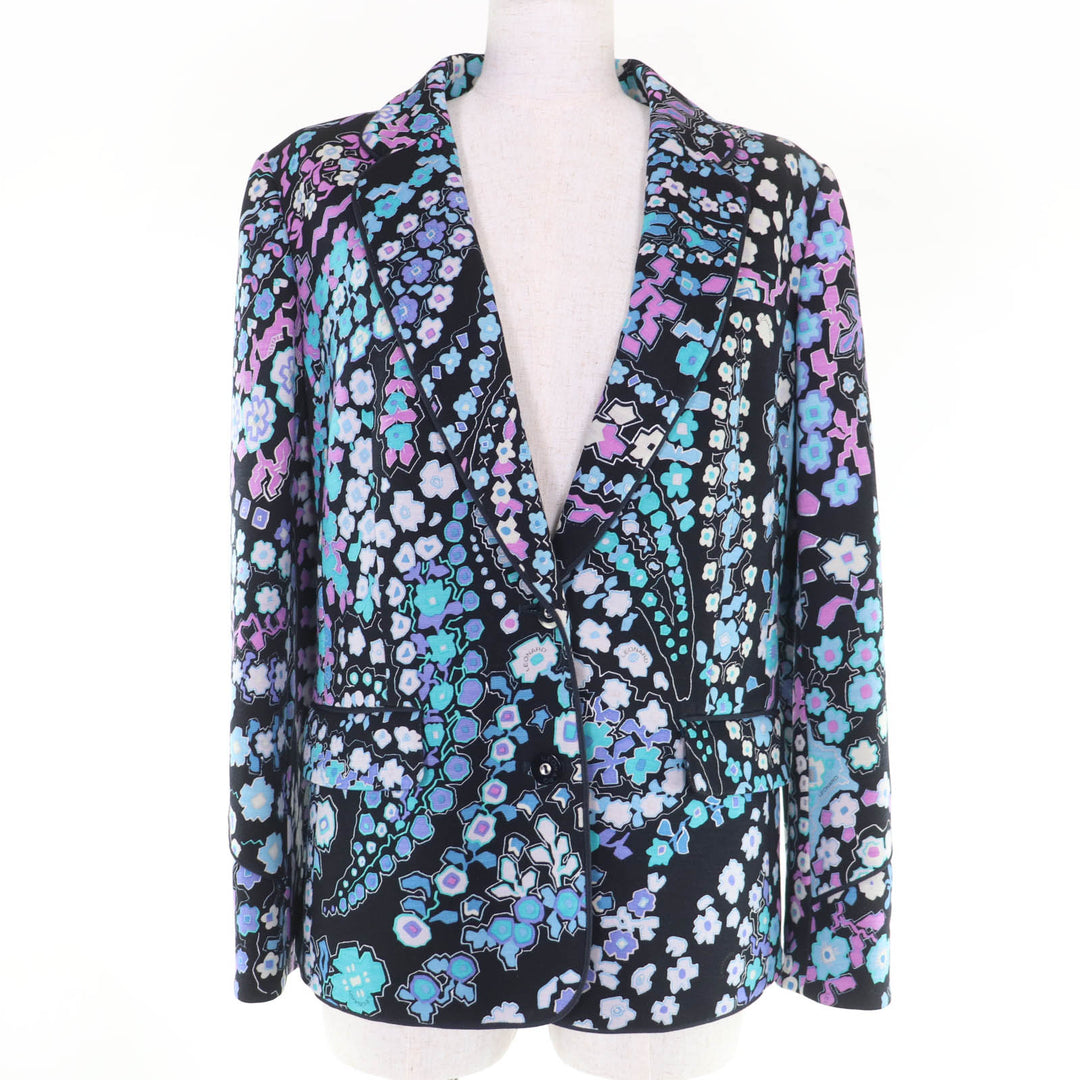 Excellent LEONARD FASHION tailored jacket Floral design logo button Women 11