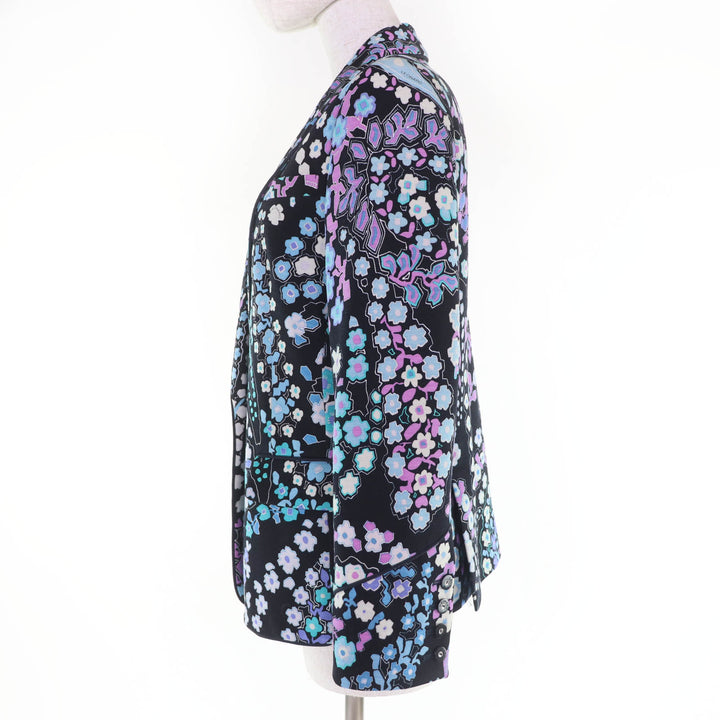 Excellent LEONARD FASHION tailored jacket Floral design logo button Women 11