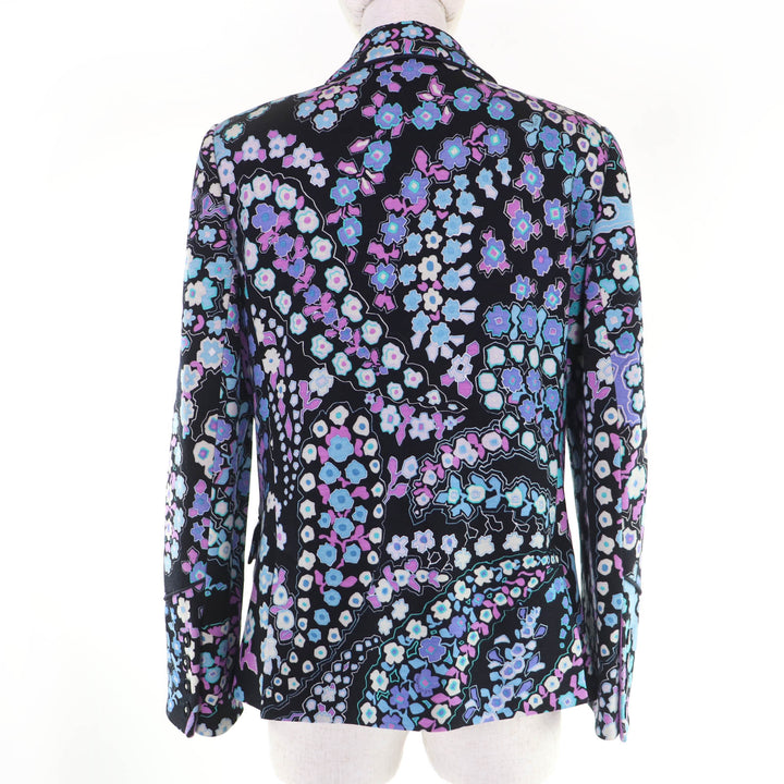 Excellent LEONARD FASHION tailored jacket Floral design logo button Women 11