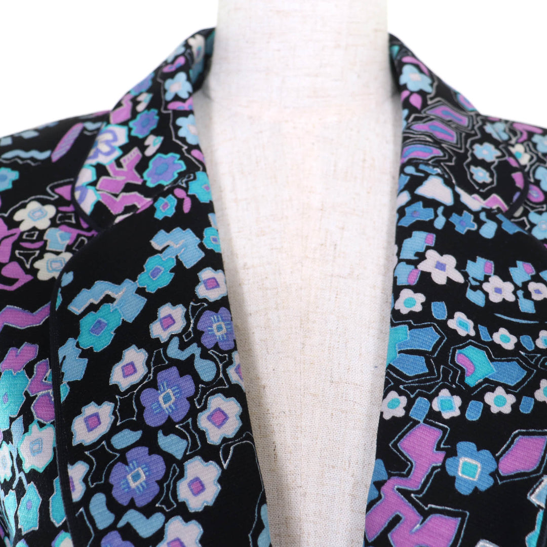 Excellent LEONARD FASHION tailored jacket Floral design logo button Women 11