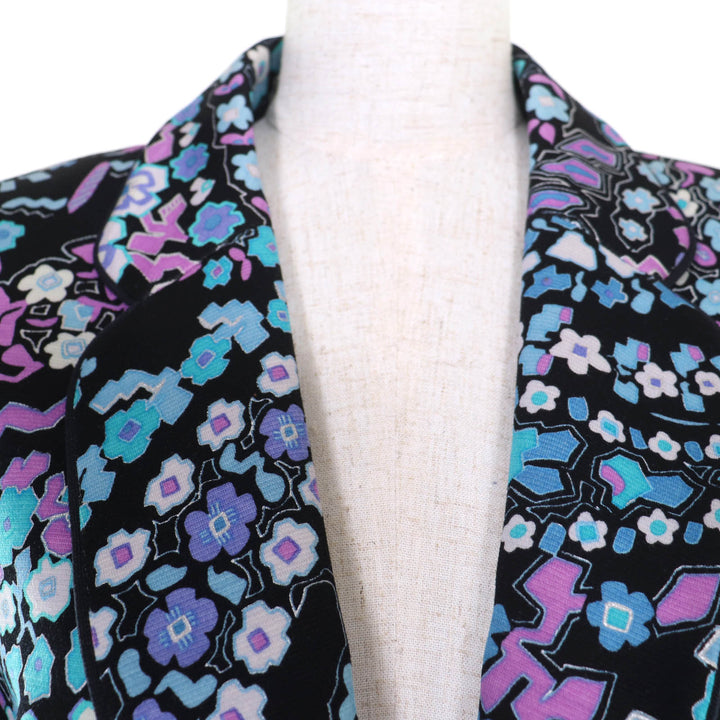Excellent LEONARD FASHION tailored jacket Floral design logo button Women 11