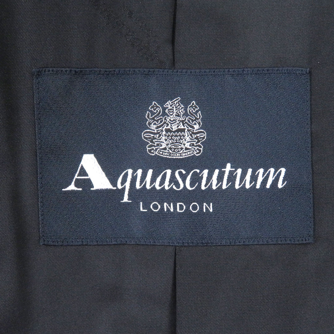 Excellent Aquascutum LONDON Chester coat fly front black cashmere mens 38
