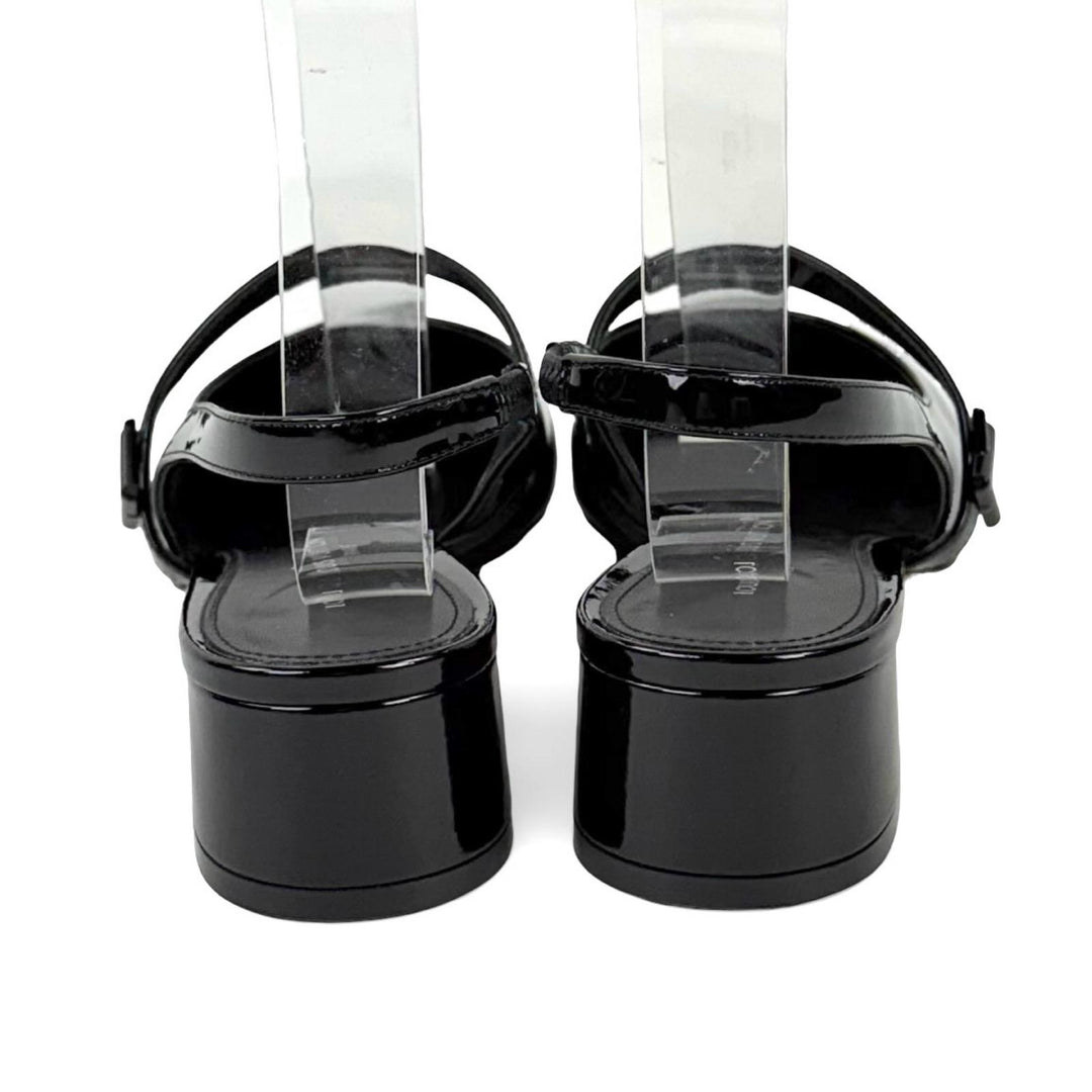 Excellent LOUIS VUITTON pumps Romy Slingback Pump black enamel Women 37.5