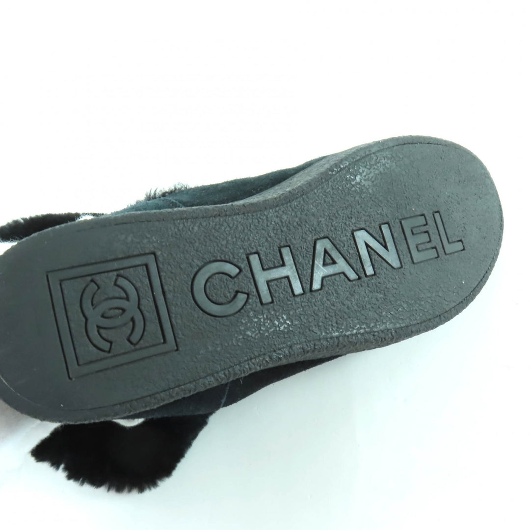 Great CHANEL boots black Mouton Women 38 G26557