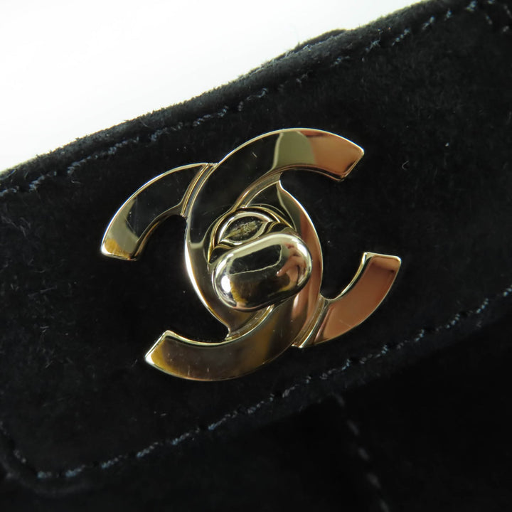 Great CHANEL short boots COCO Mark Turnlock Matelasse Suede Leather 37 G36763