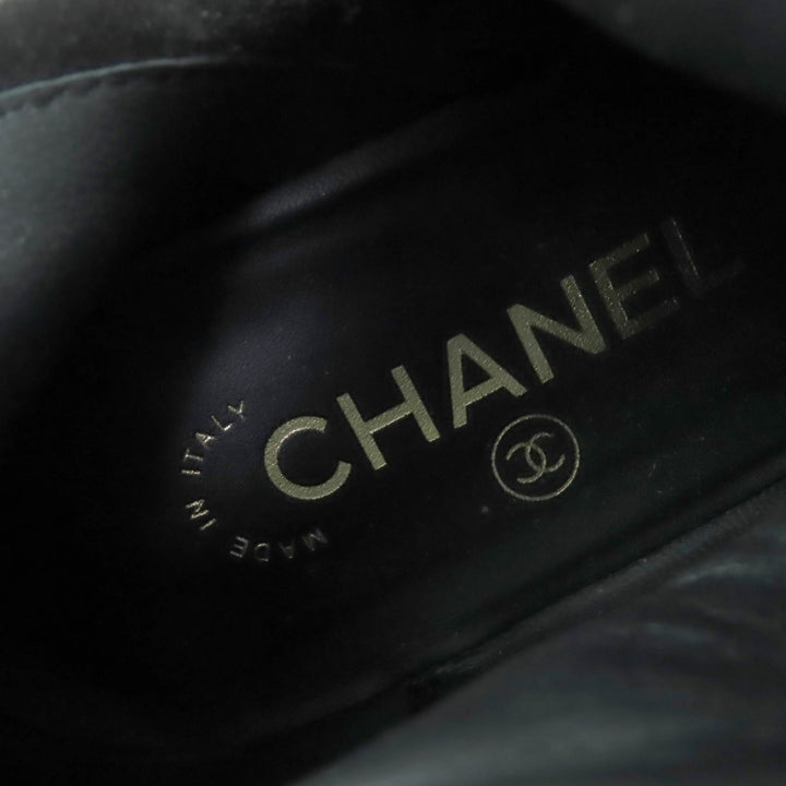 Great CHANEL short boots COCO Mark Turnlock Matelasse Suede Leather 37 G36763
