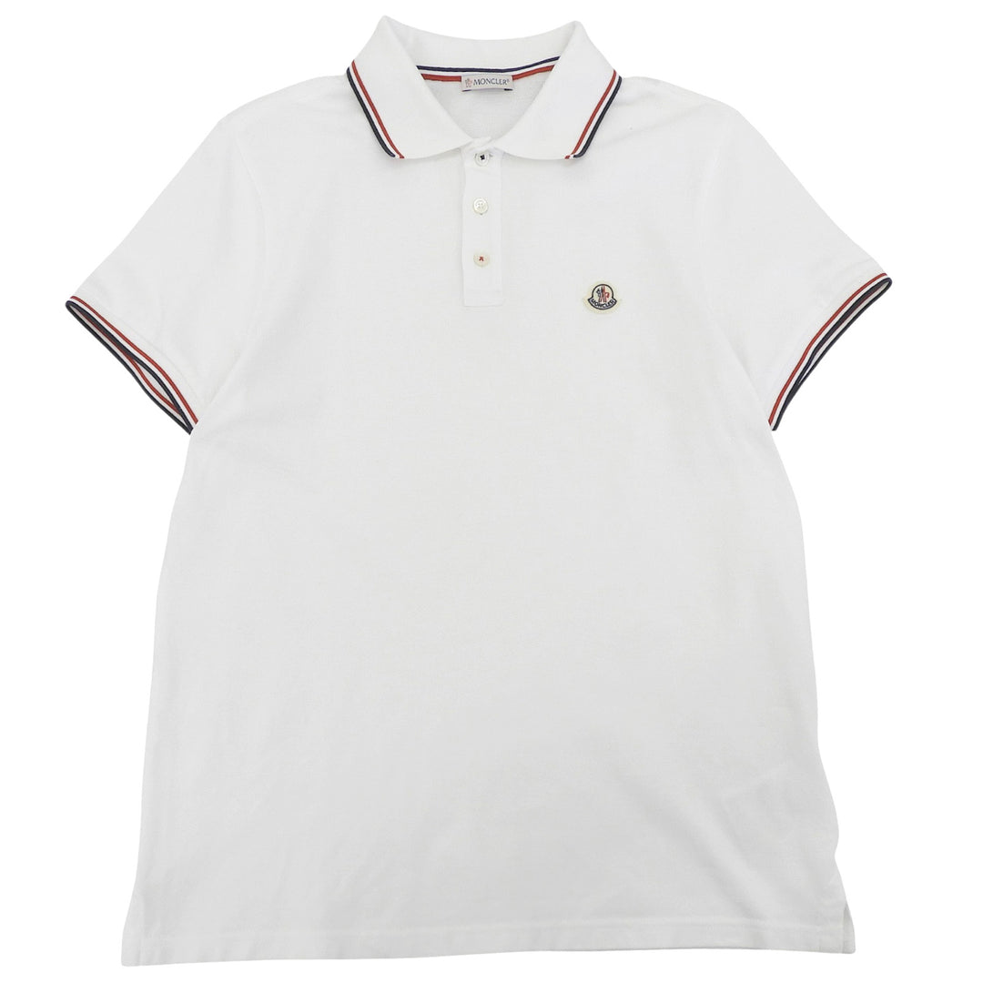Excellent MONCLER Short sleeve polo shirt white cotton mens M F10918A70300 84556