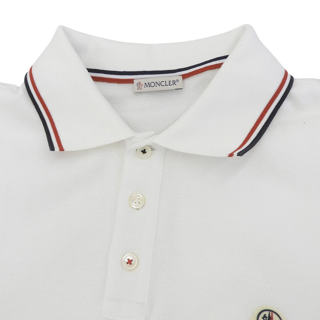 Excellent MONCLER Short sleeve polo shirt white cotton mens M F10918A70300 84556