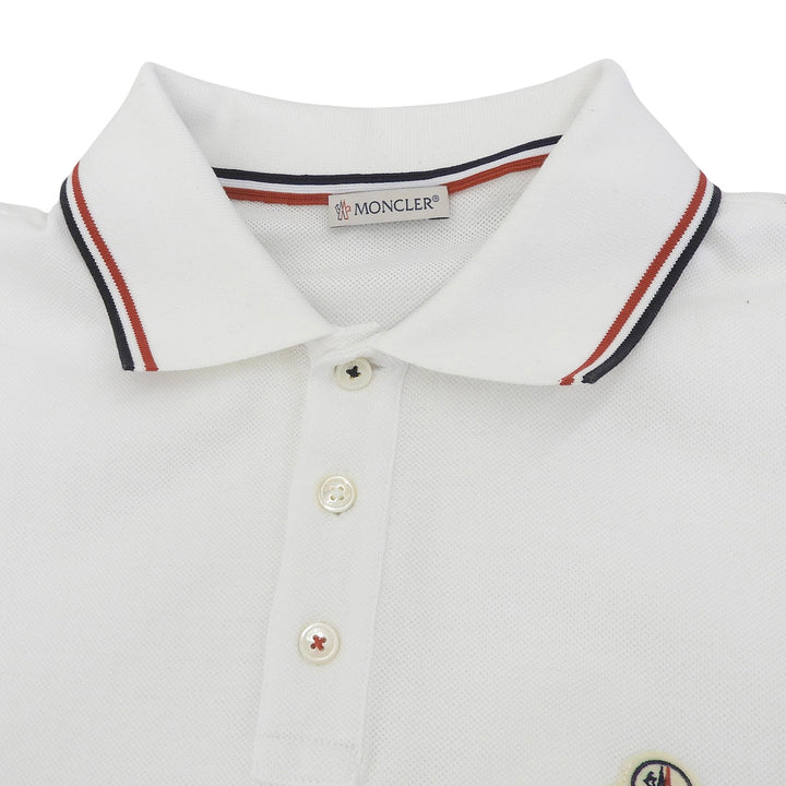 Excellent MONCLER Short sleeve polo shirt white cotton mens M F10918A70300 84556