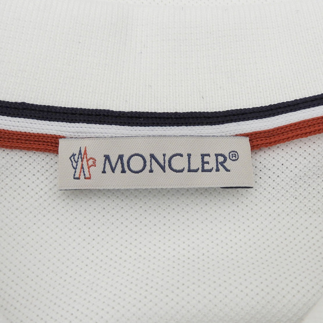 Excellent MONCLER Short sleeve polo shirt white cotton mens M F10918A70300 84556
