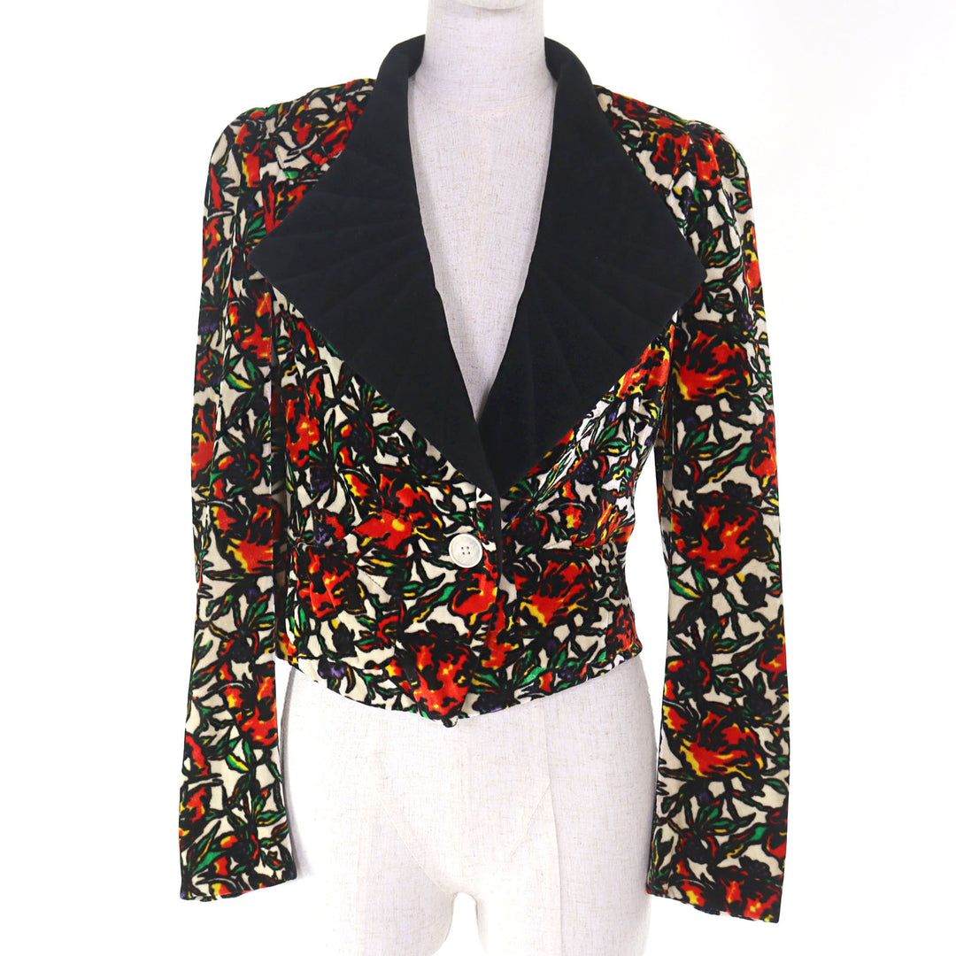 Discounted Great DRIES VAN NOTEN Short Jacket Silk blend floral textile Women 36 3955-1436