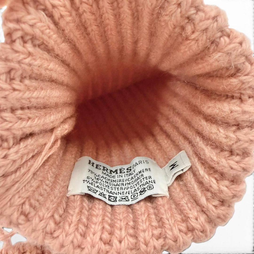 Pristine HERMES gloves Filipa Serie Button Fingerless Gloves cashmere Women M