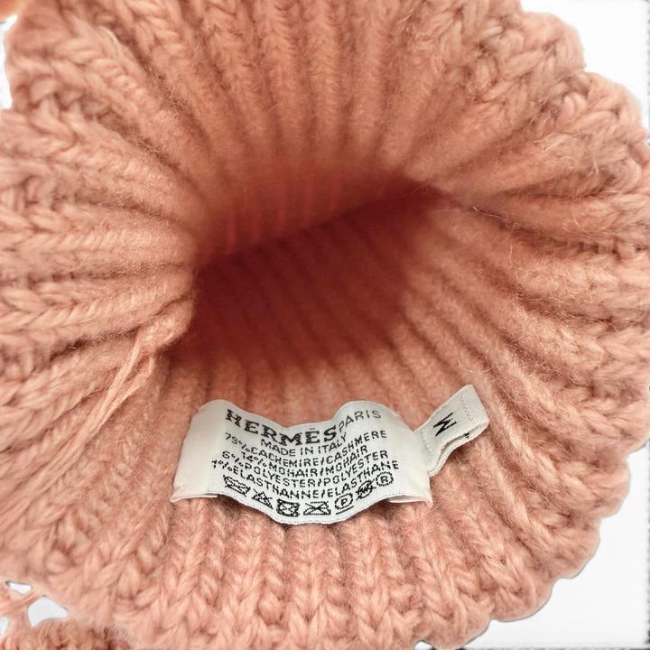 Pristine HERMES gloves Filipa Serie Button Fingerless Gloves cashmere Women M
