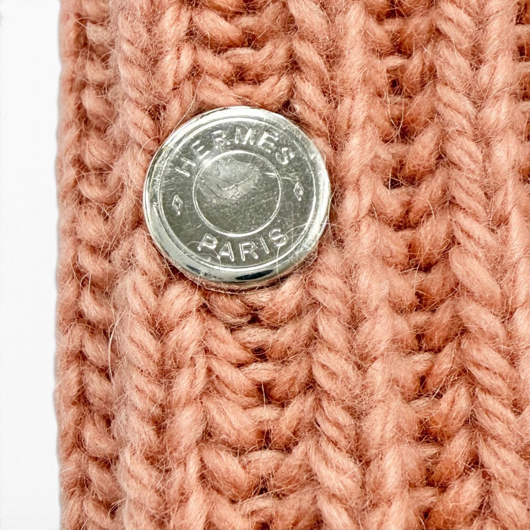Pristine HERMES gloves Filipa Serie Button Fingerless Gloves cashmere Women M