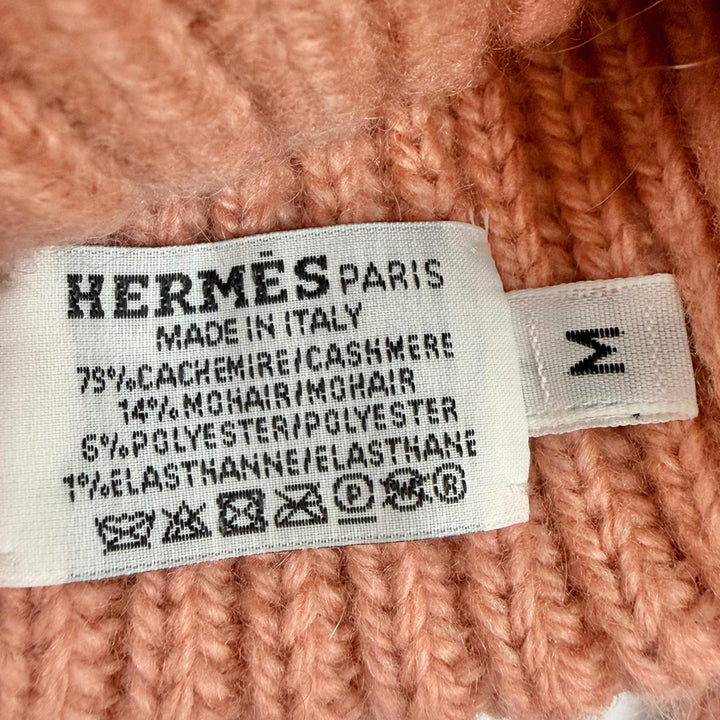 Pristine HERMES gloves Filipa Serie Button Fingerless Gloves cashmere Women M