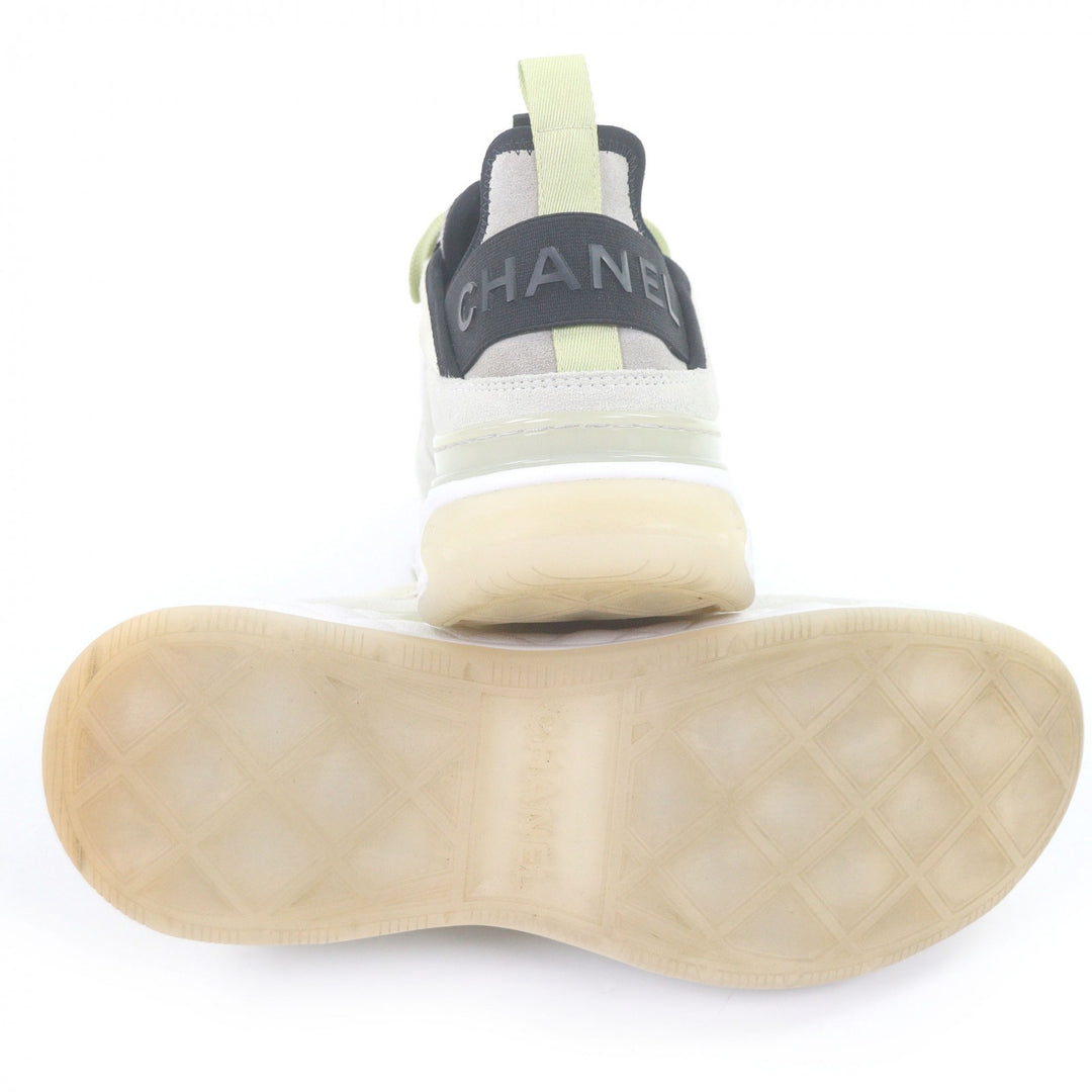 Great CHANEL Low cut sneakers 20K COCO Mark Beige Suede leather mens 39 G35617