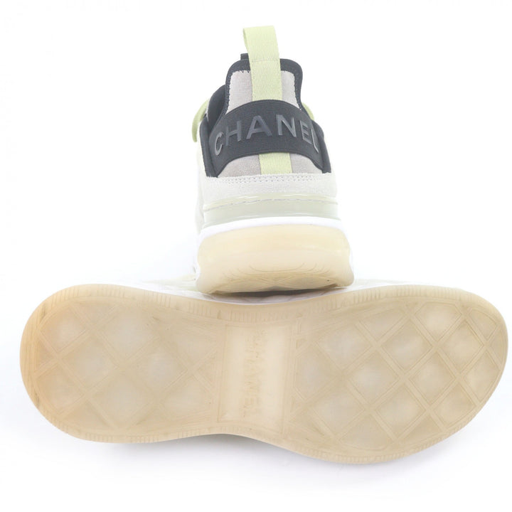 Great CHANEL Low cut sneakers 20K COCO Mark Beige Suede leather mens 39 G35617