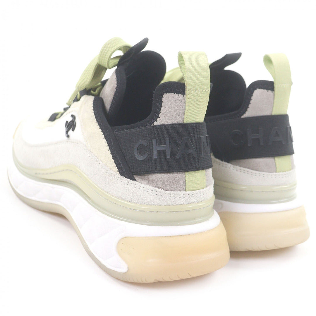 Great CHANEL Low cut sneakers 20K COCO Mark Beige Suede leather mens 39 G35617