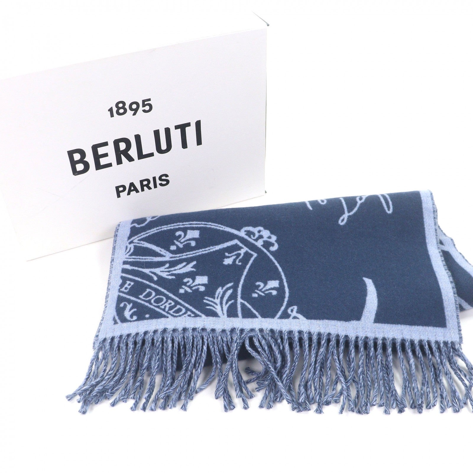 Excellent BERLUTI Scarf Calligraphy Scritto Double-Faced – caro-japan