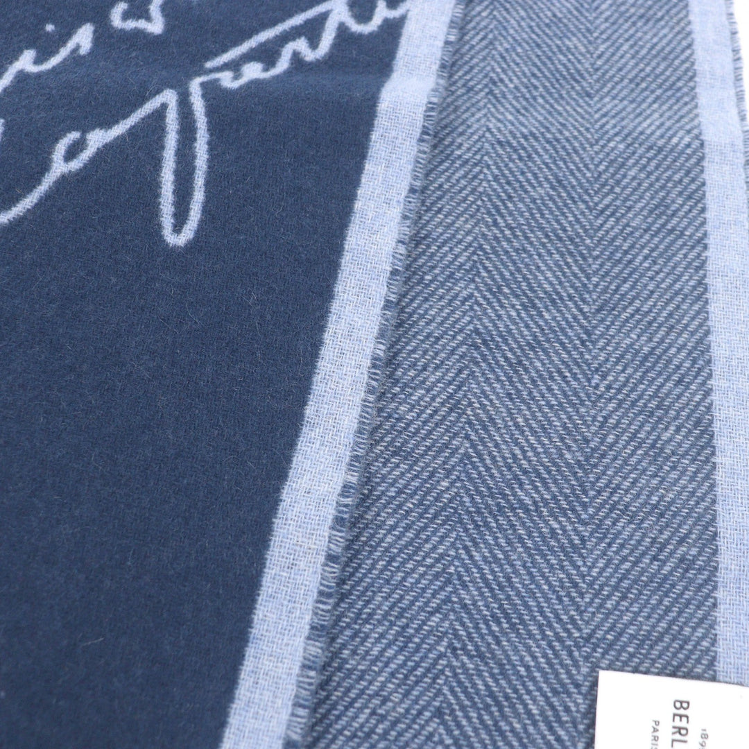 Excellent BERLUTI Scarf Calligraphy Scritto Double-Faced