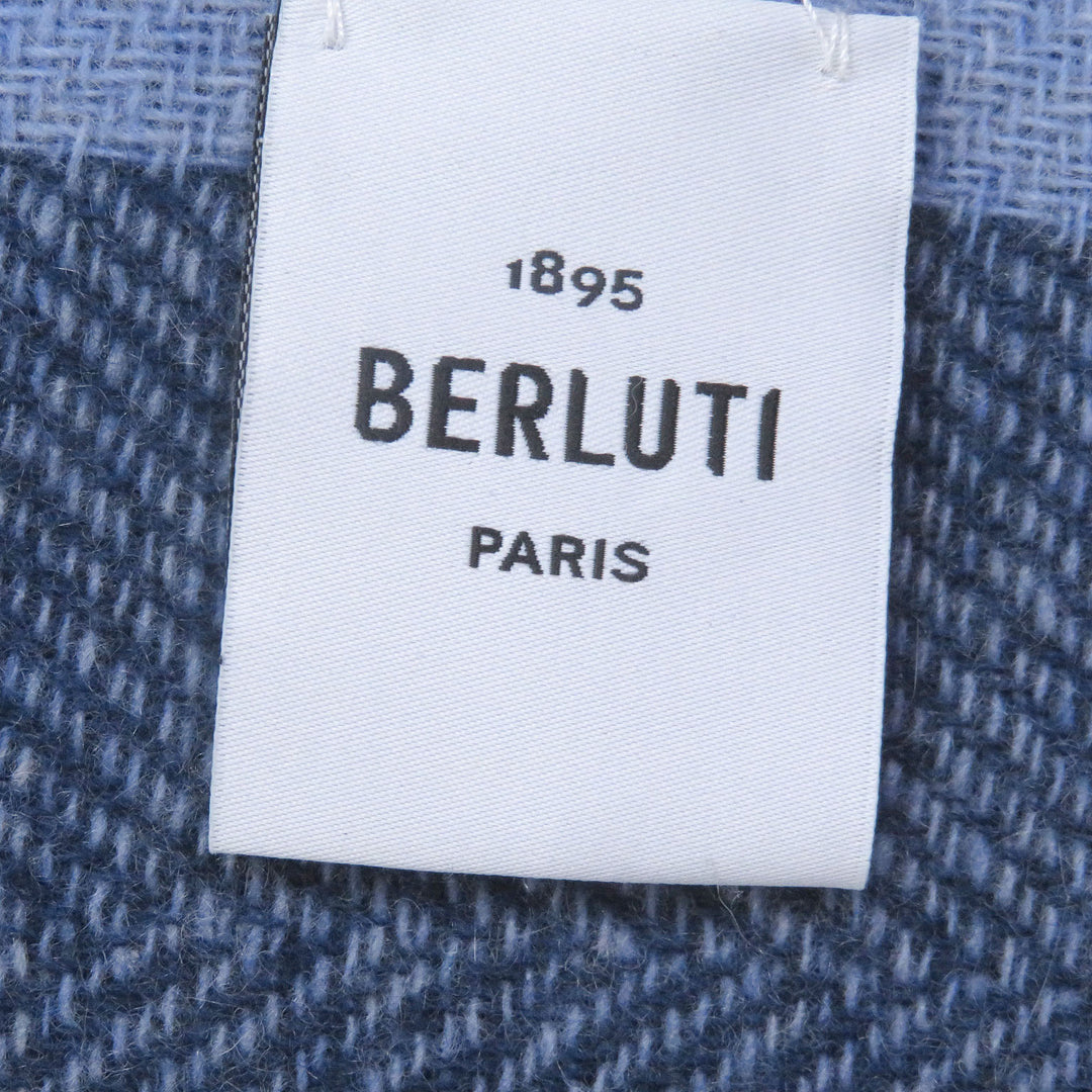 Excellent BERLUTI Scarf Calligraphy Scritto Double-Faced