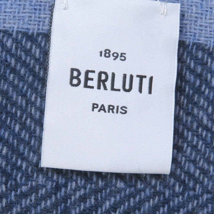 Excellent BERLUTI Scarf Calligraphy Scritto Double-Faced